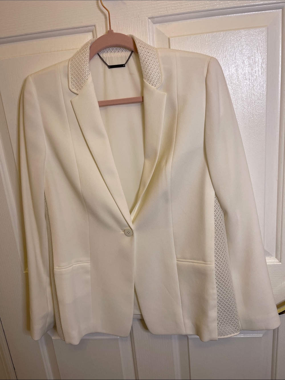 Elie Tahari Women's Sky White Single-Button Blazer Jacket